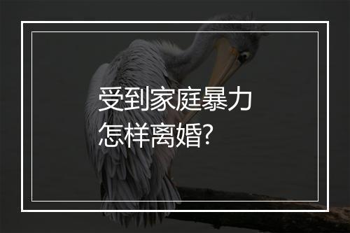 受到家庭暴力怎样离婚?