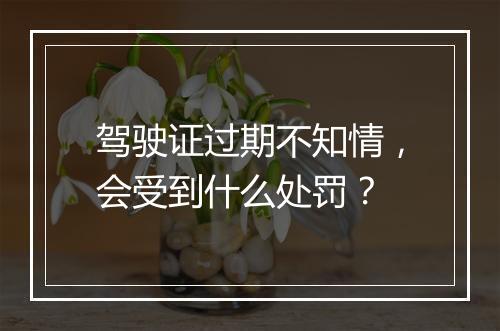 驾驶证过期不知情,会受到什么处罚?