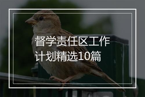 督学责任区工作计划精选10篇
