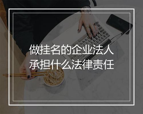 做挂名的企业法人承担什么法律责任