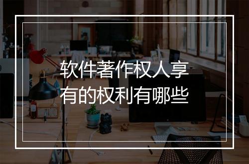 软件著作权人享有的权利有哪些
