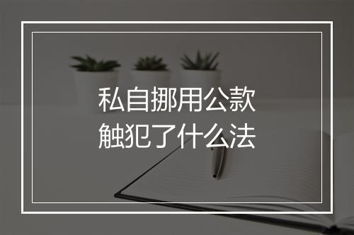 私自挪用公款触犯了什么法