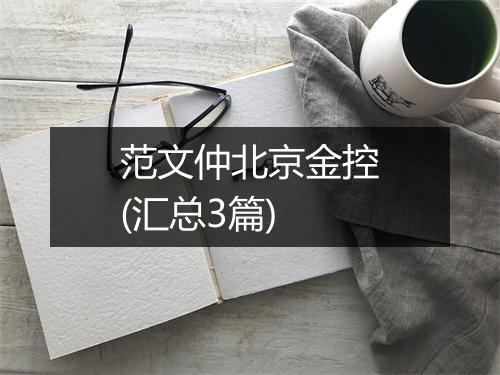 范文仲北京金控(汇总3篇)