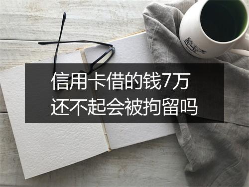 信用卡借的钱7万还不起会被拘留吗