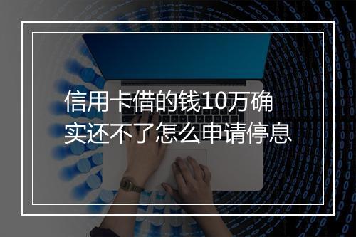 信用卡借的钱10万确实还不了怎么申请停息