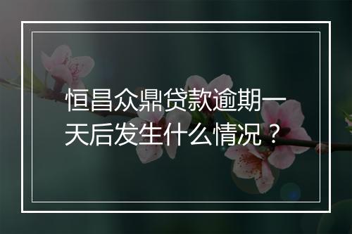 恒昌众鼎贷款逾期一天后发生什么情况?