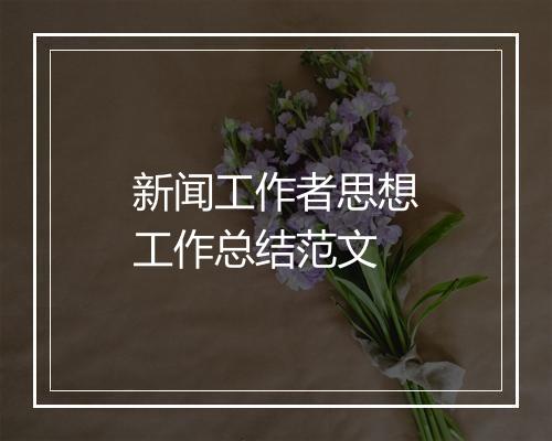 新闻工作者思想工作总结范文