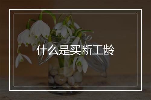 什么是买断工龄