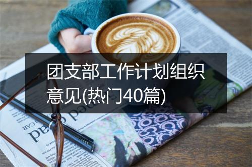 团支部工作计划组织意见(热门40篇)