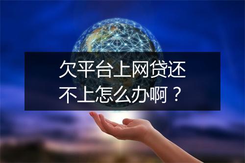 欠平台上网贷还不上怎么办啊?