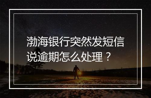 渤海银行突然发短信说逾期怎么处理?