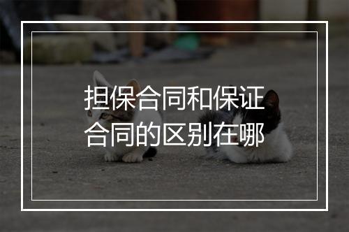 担保合同和保证合同的区别在哪