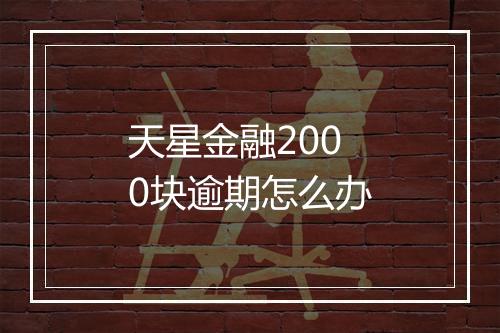 天星金融2000块逾期怎么办