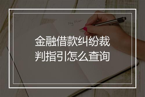 金融借款纠纷裁判指引怎么查询