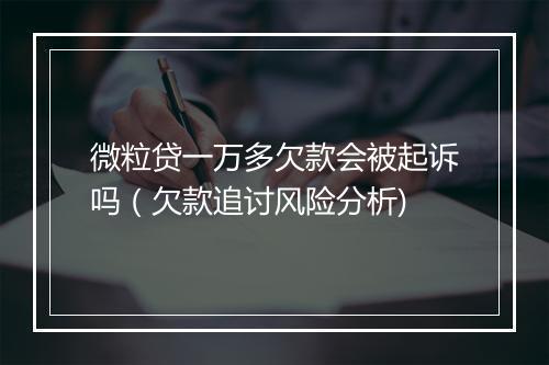微粒贷一万多欠款会被起诉吗(欠款追讨风险分析)