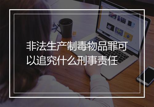 非法生产制毒物品罪可以追究什么刑事责任