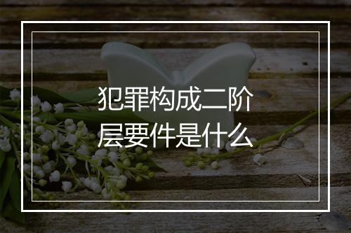 犯罪构成二阶层要件是什么