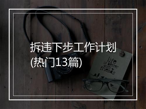 拆违下步工作计划(热门13篇)