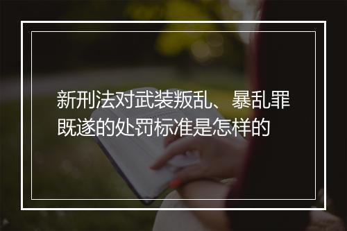 新刑法对武装叛乱、暴乱罪既遂的处罚标准是怎样的