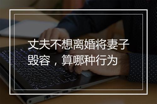 丈夫不想离婚将妻子毁容,算哪种行为