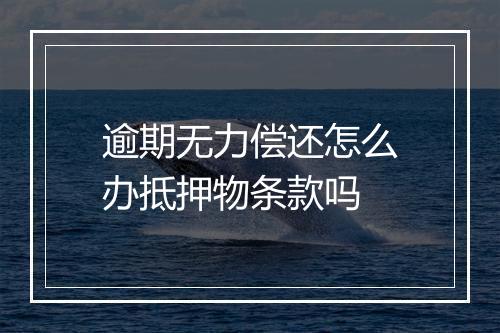 逾期无力偿还怎么办抵押物条款吗