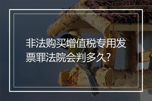 非法购买增值税专用发票罪法院会判多久?