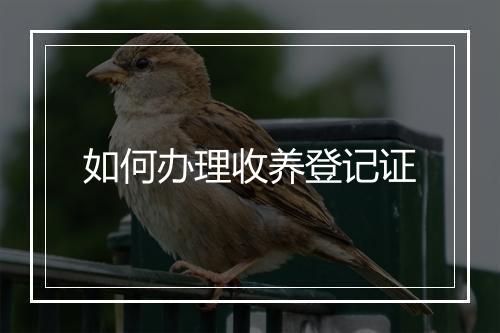 如何办理收养登记证