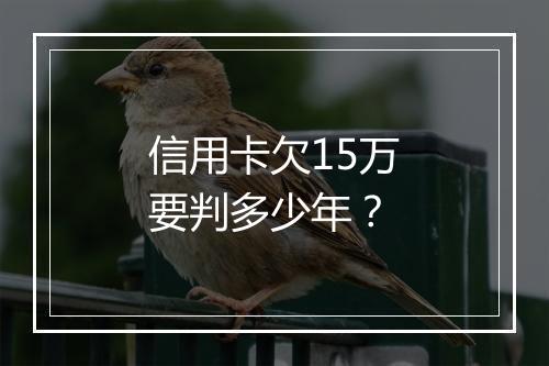 信用卡欠15万要判多少年?
