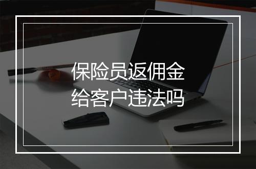 保险员返佣金给客户违法吗