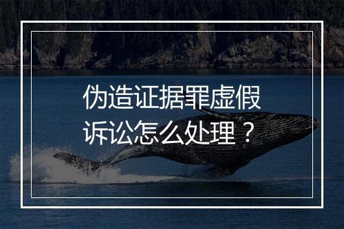 伪造证据罪虚假诉讼怎么处理?