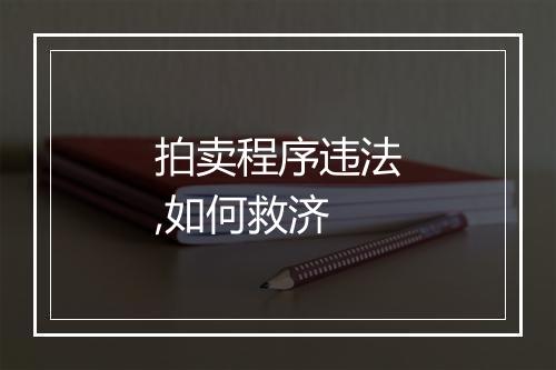 拍卖程序违法,如何救济