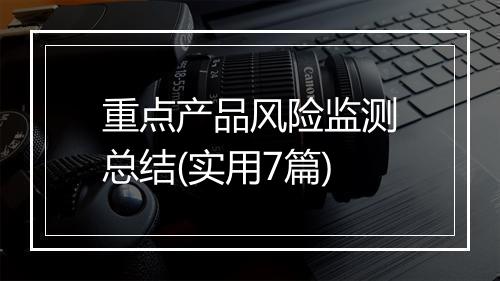 重点产品风险监测总结(实用7篇)
