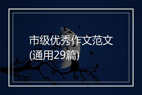 市级优秀作文范文(通用29篇)
