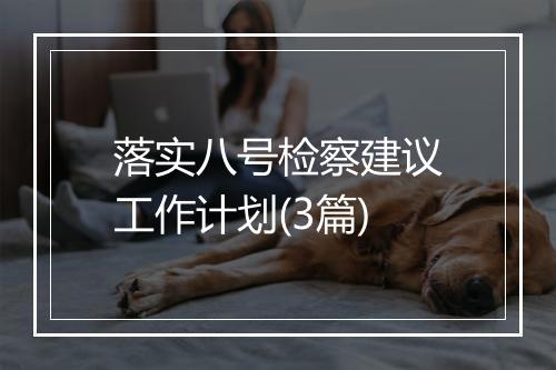 落实八号检察建议工作计划(3篇)