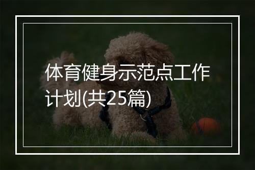 体育健身示范点工作计划(共25篇)