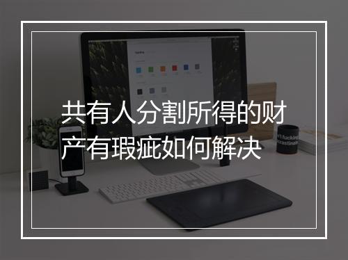 共有人分割所得的财产有瑕疵如何解决