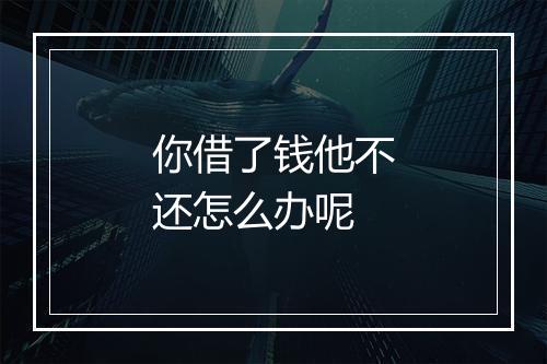 你借了钱他不还怎么办呢
