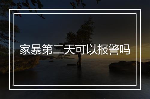 家暴第二天可以报警吗