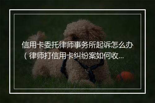 信用卡委托律师事务所起诉怎么办(律师打信用卡纠纷案如何收费)