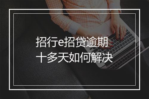 招行e招贷逾期十多天如何解决