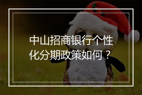 中山招商银行个性化分期政策如何?