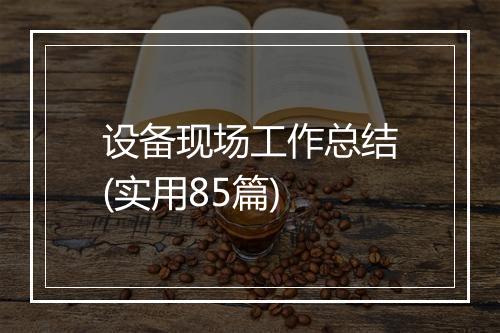 设备现场工作总结(实用85篇)