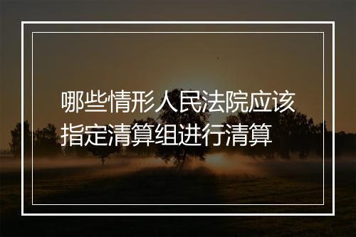 哪些情形人民法院应该指定清算组进行清算