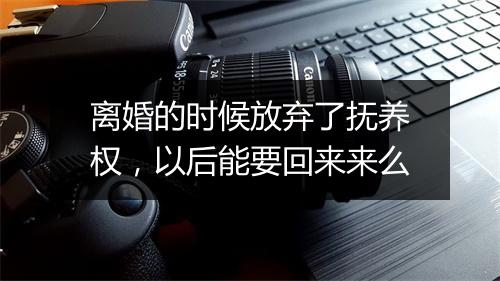 离婚的时候放弃了抚养权,以后能要回来来么