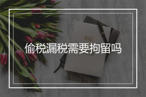 偷税漏税需要拘留吗