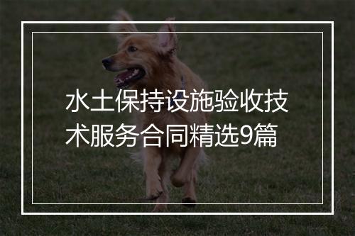 水土保持设施验收技术服务合同精选9篇