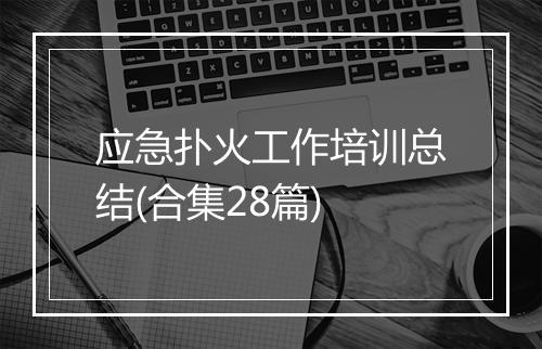 应急扑火工作培训总结(合集28篇)