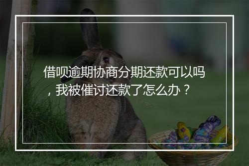 借呗逾期协商分期还款可以吗,我被催讨还款了怎么办?