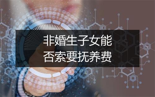 非婚生子女能否索要抚养费
