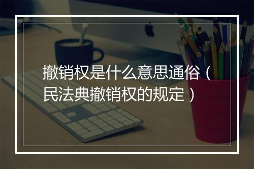 撤销权是什么意思通俗(民法典撤销权的规定)